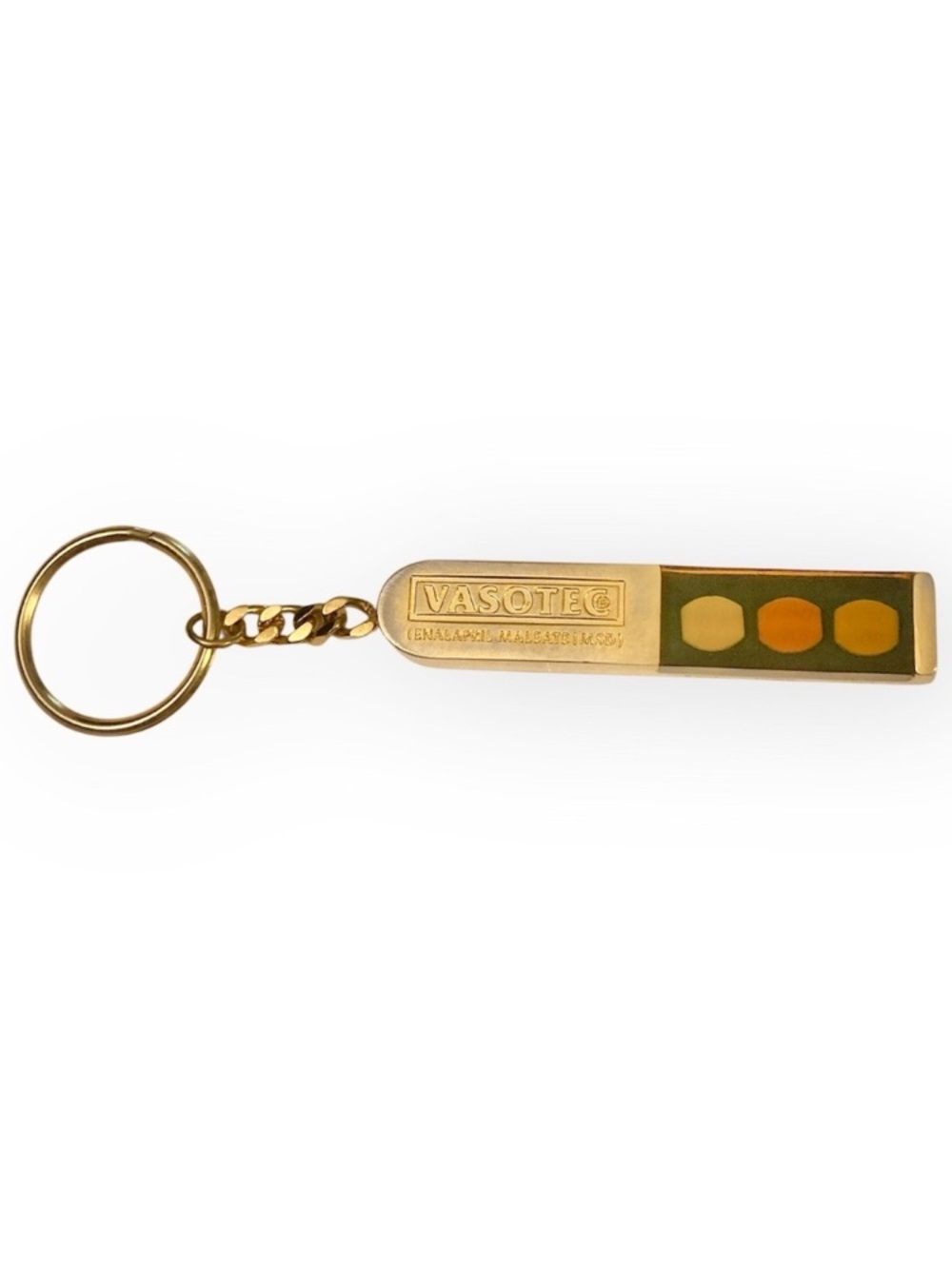 Vasotec Enalapril Maleate MSD Drug Pharmaceutical Representative Keychain Gold